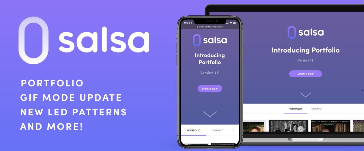 Salsa App 1.9 Update: Portfolio, GIF Mode Update, New LED Patterns and More Photobooth Supply Co.
