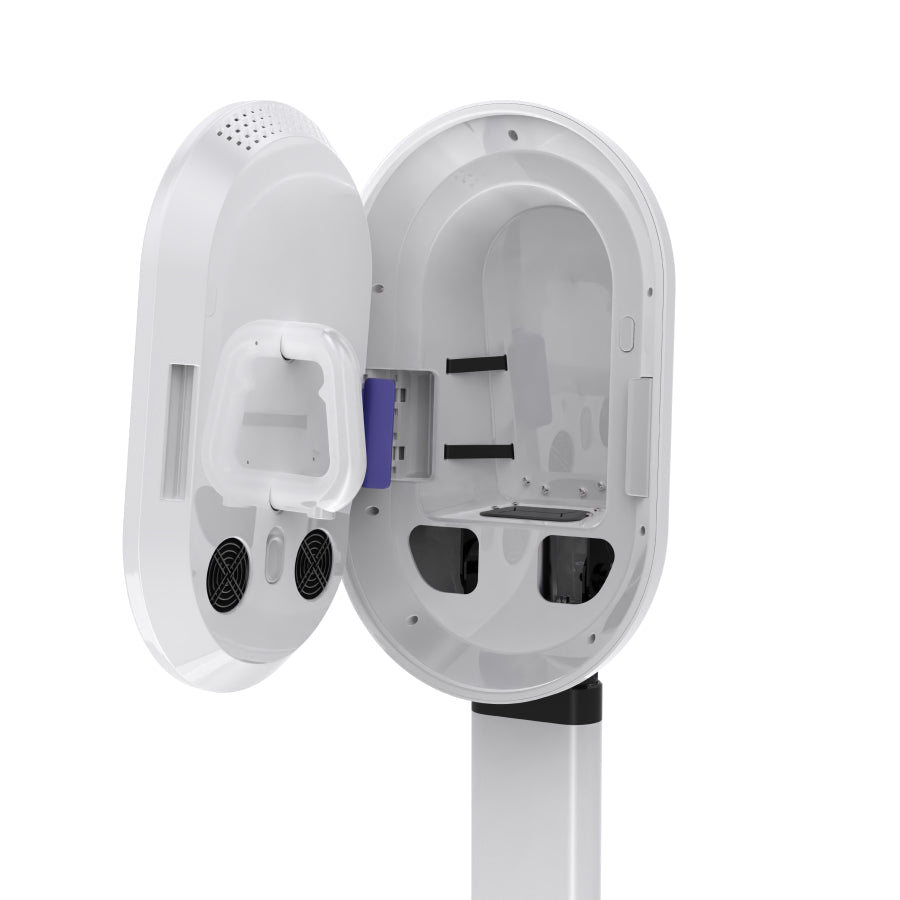 Photo booth accessory storage on the back of a Photobooth Supply Co. booth